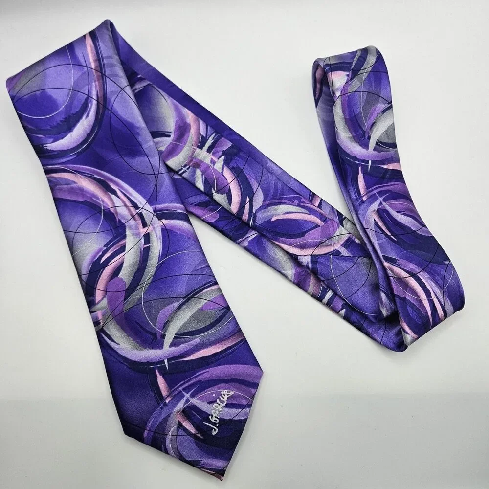 Jerry J. GARCIA‎ Clockworks Swirl Silk Tie Abstract Work Wedding Party 60.5x3.5